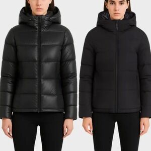 Rudsak Atelier Noir Black Down Reversible Puffer Jacket Chaine Small Coat Winter
